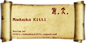 Maduska Kitti névjegykártya